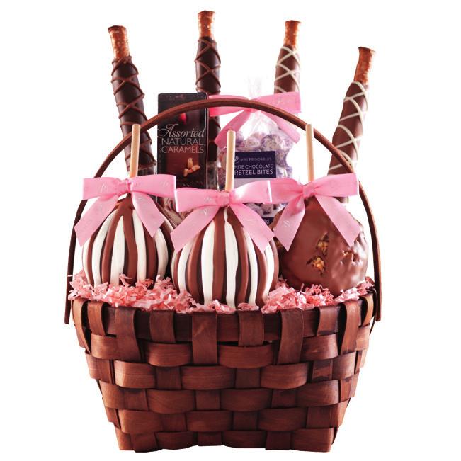 Classic Spring Basket Filled with Petite Caramel Apples and Confections, our Classic