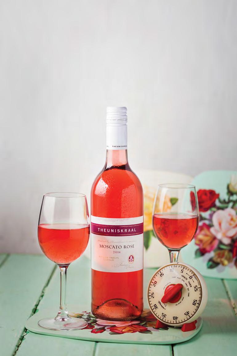 Moscato Rosé Semi-sweet Rosé Blush pink in colour this blend of Shiraz, Muscat Ottonel and Colombard has resulted in a