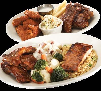 Ribs & Wings Combo Ribs & Caramelized Salmon Combo HALL OF FAME COMBOS Choose Two Entrées 15.