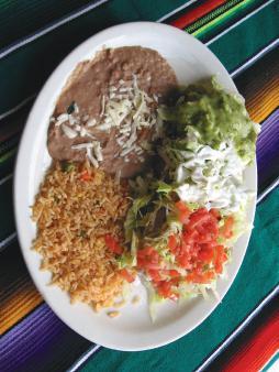 LO MEJOR DE MEXICO/THE BEST OF MEXICO Served with rice and refried beans.