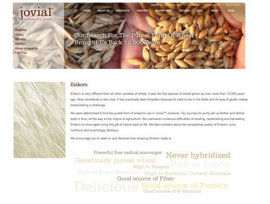 Emmer Jovial, a grains retailer, provides information, recipes and news about Einkorn and