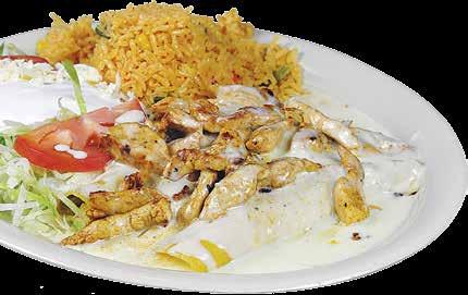 CHICKEN CHOICES POLLO TOLUCA Grilled chicken breast, topped with Mexican chorizo sausage and cheese sauce.