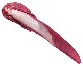 The outside skirt steak is derived from the plate section of a carcass, this cut situated below the rib and between the