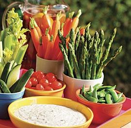 Farmers Market Crudités with Buttermilk Herb Dip by Tony Rosenfeld Though I have listed my own favorite vegetables for these crudités, feel free to go with whatever looks good at the market.