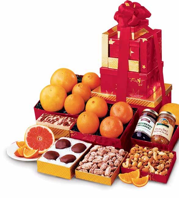 Grove-Fresh Navel Oranges Easy-Peeling Tangelos Zipper-Skin Tangerines Sugar-Sweet Clementines Famous Ruby Red Grapefruit Available Mid-November through December. Gift #2248 Approx. 17 lbs.