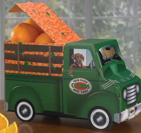 Your delicious cargo of fruit will be at the ready with this adorable grove truck dispenser that s perfect for the counter or fridge. Gift #470N Navels (Nov-Jan) $19.