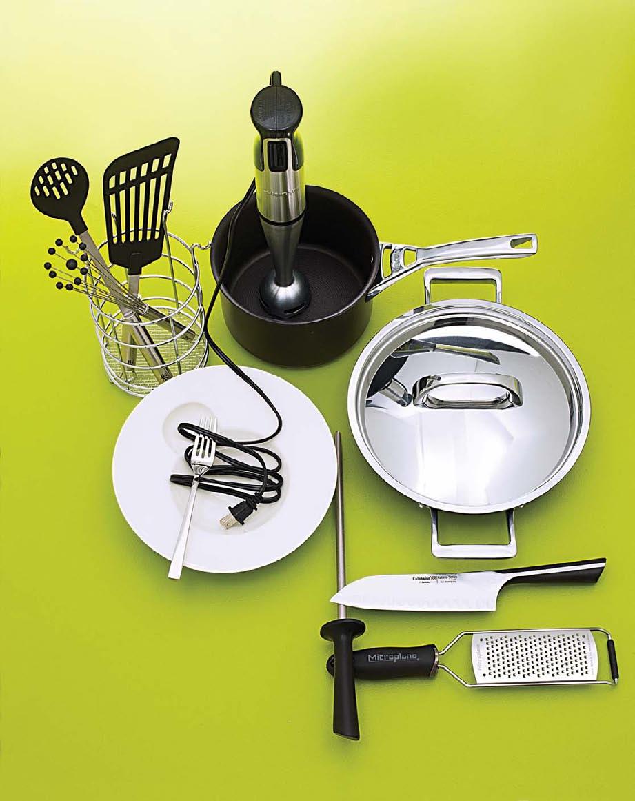 Way gourmet Serious cooks need serious tools like hightech knives and tricked-out pots to streamline prep steps clockwise from top left Stainless steel and heat-resistant plastic Basic nonstick