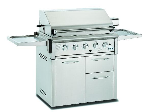 Grills - Gas Grills - Gas Elite 48" Grill Features OCI 48 Grill pictured above shown with optional Cart model E48C (3) 28,000 BTU Stainless Steel Grill burners (4 on 48BQAR models) (1) 23,000 BTU