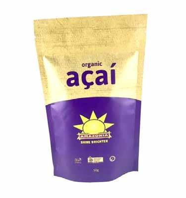 AMAZONIA PRODUCTS 1 2 1. Organic Açaí Powder (50g) by Amazonia $24.40 Amazonia Freeze-Dried Açaí is a completely natural whole superfood.