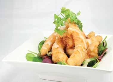 calamari w. mixed greens in lime miso dressing House Salad Kani salad mixed w.