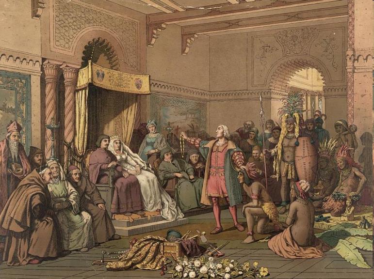 Columbus returned to the Spanish Court,