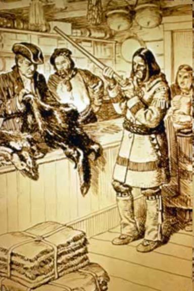 The natives used the fur trade as a way to get guns and ammunition for protection