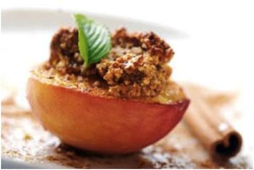 Mediterranean Diet Dessert Recipes Honey Almond Peaches 1 can halved peaches, rinsed 2 tablespoons honey 1/2 cup low-fat ricotta cheese 1/4 teaspoon cardamom 1/4 cup almonds 1.
