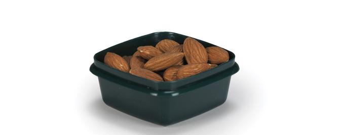 GRAY CONTAINER Healthy Fats NUTS & SEEDS Serving size for most nuts and seeds is 1 ounce. What does 1 ounce look like? Nuts are 1 container. We also note below about how many nuts make up one serving.