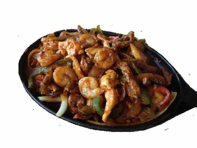 Steak or Chicken Fajitas Tender sliced beef or chicken, stir-fried with bell peppers, onion and tomatoes 13.99 45.