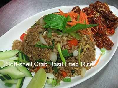 RICE ENTRÉES Choice of: Meat/Vegetable (Shrimp/Seafood $14.95, Salmon/Soft-shell crab $16.