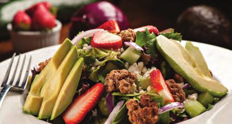 VIP Salads Strawberry Fields Baby Greens and Romaine lettuce, Sliced Strawberry, Feta Cheese, Candied Walnuts, Avocado, Cucumber, Red Onion and Lemon Pepper Vinaigrette Med - $29.99 Lg - $54.