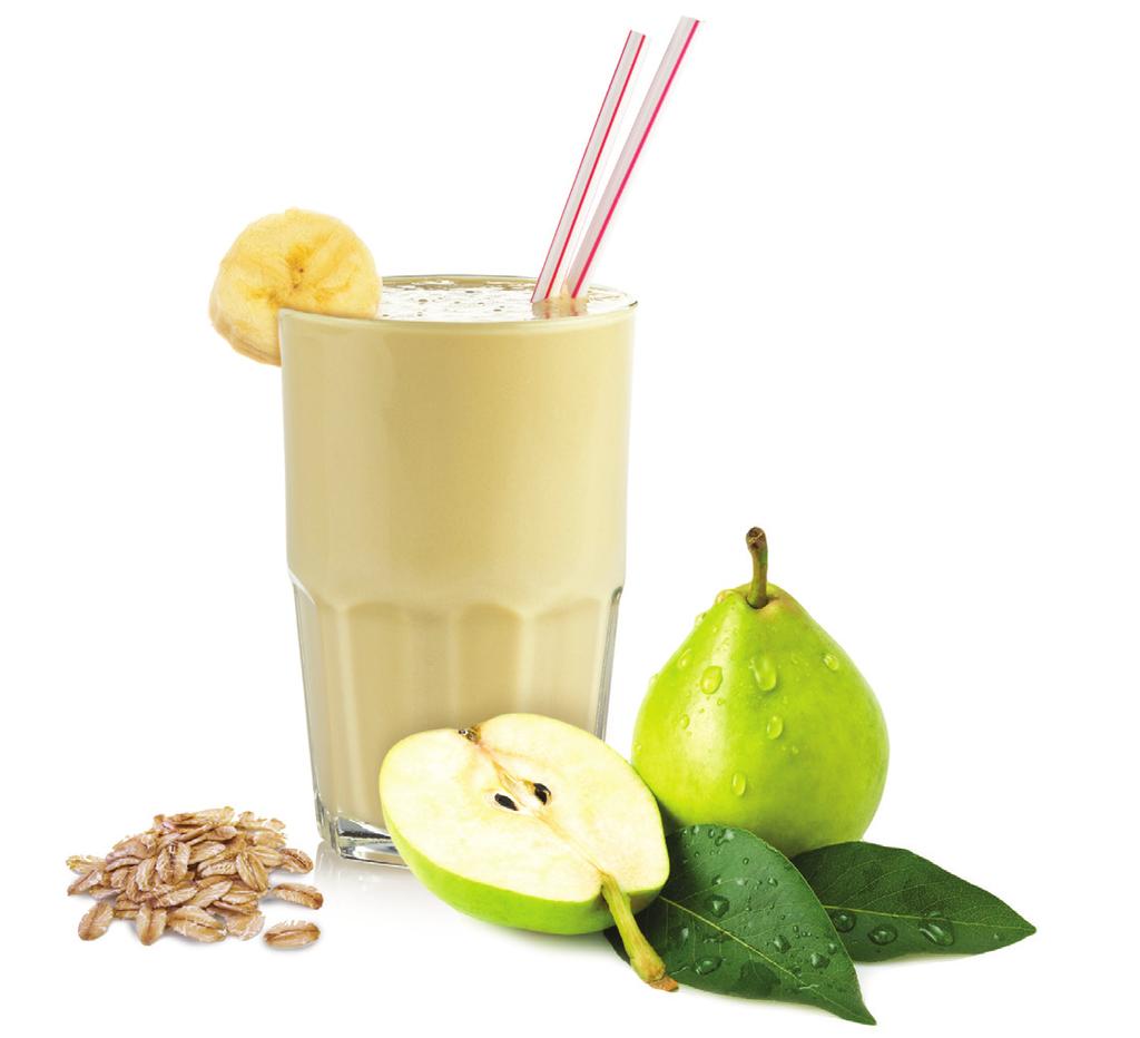 Smoothies Drinkable Pistachio-Oatmeal Ingredients 8-Cup Jar 4-Cup Jar Blend-N-Go Cup Ripe Bartlett pear, quartered and cored Ripe banana, peeled and halved 1 medium 1/2 medium 1 medium 1 medium 1/2