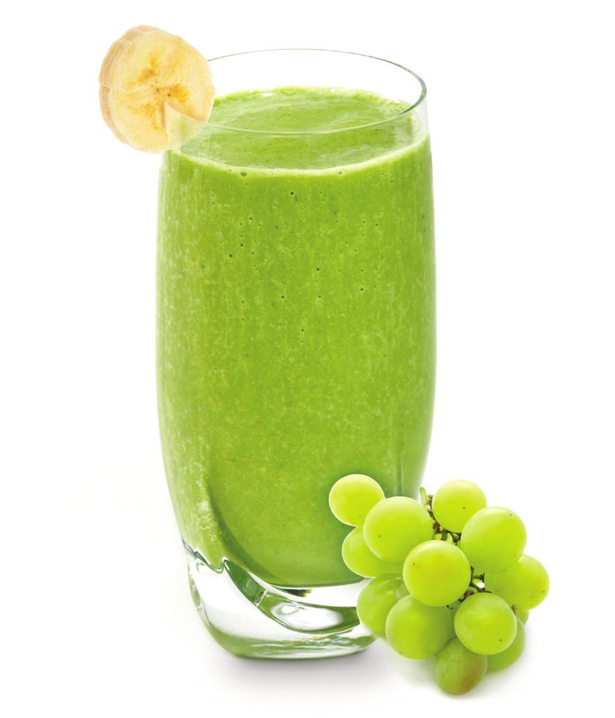 Green Light Smoothie Ingredients 8-Cup Jar 4-Cup Jar Blend-N-Go Cup Green grapes 1 cup 1/2 cup 1/2 cup Cubed fresh pineapple 1/2 cup 1/4 cup Lightly packed spinach 2 cups 1 cup 1/2 cup Ripe banana,