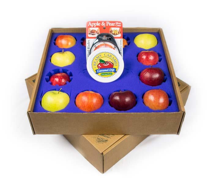 ..$35.99 Pick a Peck: Box of 32 apples...$42.99 Half Bushel of Fun: Box of 48 apples...$49.99 Country Classic: 4 apples, 1 fruit butter...$19.99 Noble Classic: 4 apples, 2 oranges, 3 fruit butters.