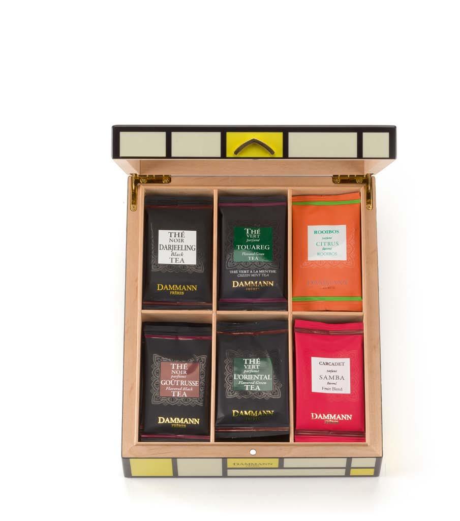 Foxtrot : 6 flavored teas and flavored blends together in this