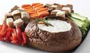 00 DILL DIP APPETIZER TRAY A fresh baked bread bowl filled with creamy dill dip served with