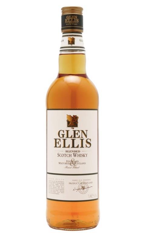 Scotch whisky Glen Ellis Blended Scotch Whisky Rare old Reserve Legend has it that Glen Ellis whisky was once buried into the depths of Scottish mountains, which were guarded by fearsome dragons.