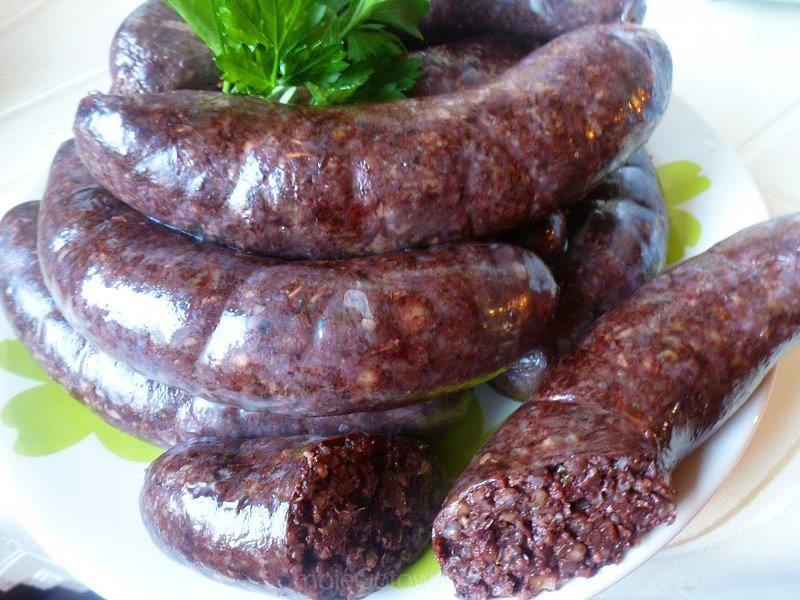Buckwheat products in Poland Kaszanka Blood sausage (with