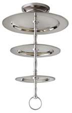 SET OF 3 ROUND CAKE STANDS, FAUX DIAMOND ACCENTS (NICKELPLATE) ACS-5401 14, 18, & 22 $225 50 SET Flyer prices