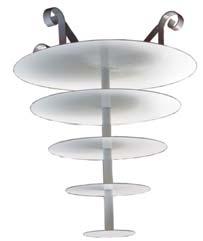 CAKE STAND: WOOD COVER: PLASTIC WOOD SWIVAL CAKE STAND THIS STAND IS MADE OF WOOD WITH A CLEAR SATIN FINISH.