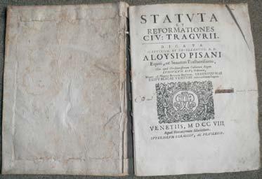 .. D.D. Aloysio Pisani... Venetiis, 1708., inventarni broj Knjižnice Garagnin-Fanfogna 1194, 2715, a inventarni broj Muzeja 51 17 (sl. 4.