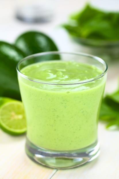 Power Greens Smoothie [Serves 2]* 1 cup coconut water 1 avocado 1 cup spinach ½ cup kale ½ cucumber 1 lime, fresh juiced Put all