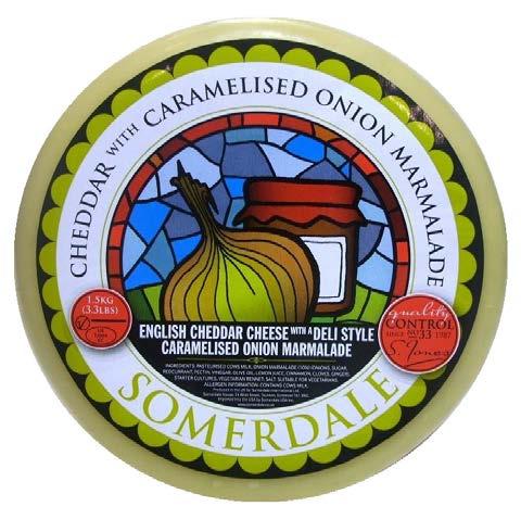 $8.69/Lb Uk-097 Cheddar With Carmelized Onions Waxed (2x4.4Lb) From the historic Wensleydale Creamery in England, this latest creation quickly made waves at the New York Fancy Food Show last summer.