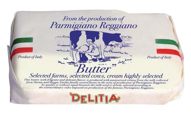 It-416 Butter Delitia Parmigiano Reggiano (10x8oz) A fragrant and delicate butter from the Emilia- Romagna region, this sweet and