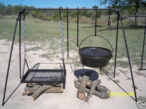 Dutch Oven Equipment Portable Dutch Oven Stand and Grill All my boys take camping with them in the deserts of California or West Texas.