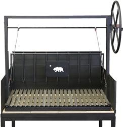 Argentine Style Grills Bear Series Argentine Style Grill These Argentine style grills feature heavy duty 3/16" steel construction, a rear brazero, our signature wheel, and a traditional sloped