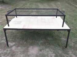 Primitive Asado Equipment Asado Catering Foundation Brick Lined Fire Table 63 X 36 : You supply the bricks for this portable firetable.