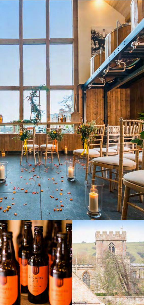 WEDDING PACKAGES & PRICING Daggers Blonde Package ABV 695 Ceremony in the brewery, 2 glasses of prosecco or Daggers ale per guest, reception nibbles, private terrace for reception drinks.