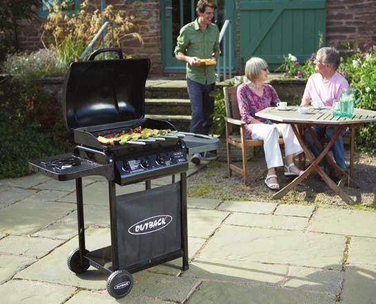 OMEGA 50 GAS An established choice among first time gas barbecue buyers, the Outback Omega 50 in classic black finish has everything needed for entertaining family and friends.