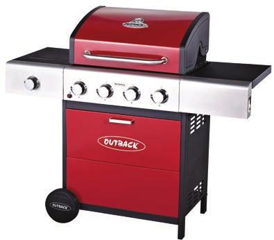 A regular sell-out success, it comes in a choice of striking red or blue, with a side burner, porcelain-enamelled roasting hood and bowl, cast iron grills and griddle, a two-tier drip tray, built-in