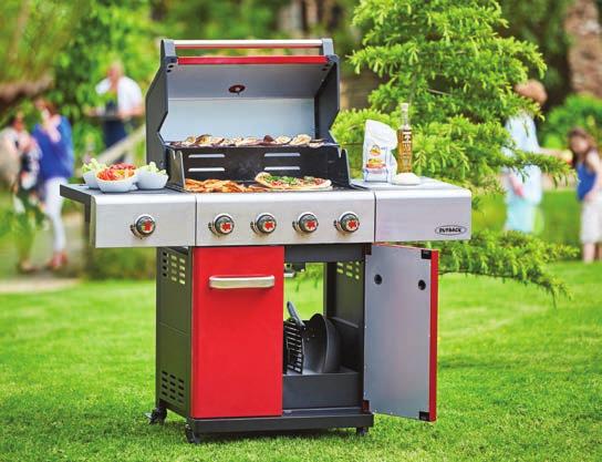 cast iron burners, warming rack, flame tamer, two-tier drip tray and ample storage space mean this barbecue's a winner.