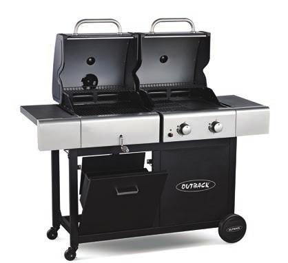COMBI CHARCOAL/GAS BURNER For al fresco dining hosts who want to offer a choice of dishes from a charcoal or gasfired menu and showing-off by cooking on both this Combi Gas-Charcoal barbecue is the