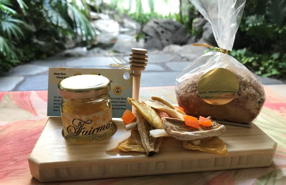 Fairmont Orchid Signature Honey This amenity is near and dear to our hearts, honey harvest from our very own Fairmont Orchid honey bees served