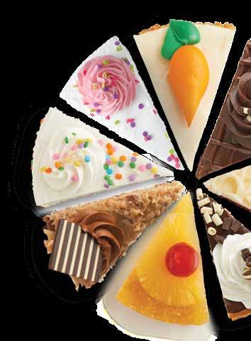 desserts bakery 20 Mile High Cheesecake Available in cherry, strawberry, turtle, blueberry or assorted 1 slice 3.99 Decadent Chocolate Cake or Chocolate Eruption Cake 1 slice 3.