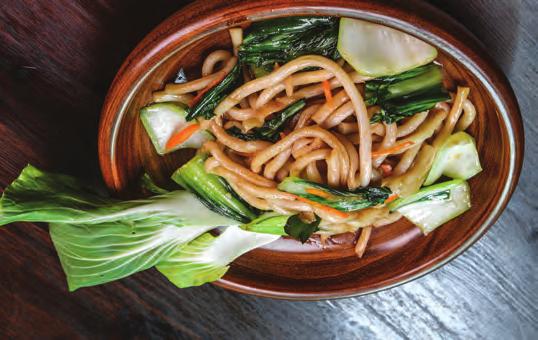 Noodles Udon noodles with Pak choy Rice noodles with julienne of vegetables Sizzling noodles with beef meat and
