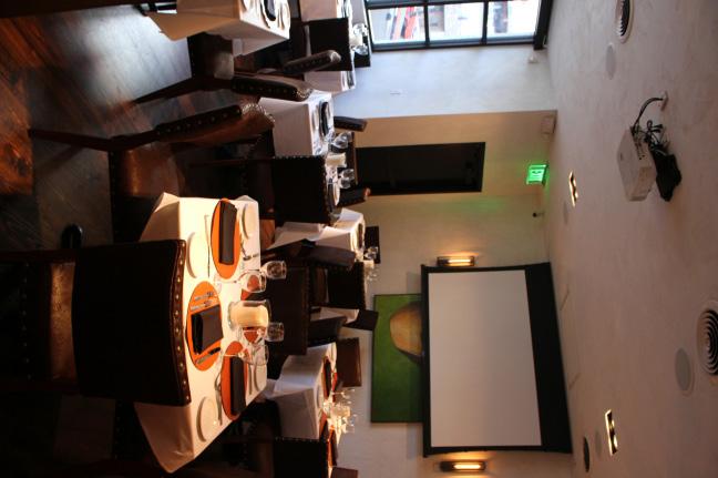 Hosting your next business meeting within is easy and great with the large projector and removable screen.