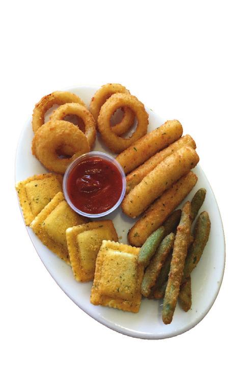 49 STARTERS Tour of Italy TOUR OF ITALY Combination of our Onion Rings, Fried Green Beans, Mozzarella Sticks, & Toasted Beef Ravioli 8.49 BUFFALO FRIED SHRIMP Served with Celery.