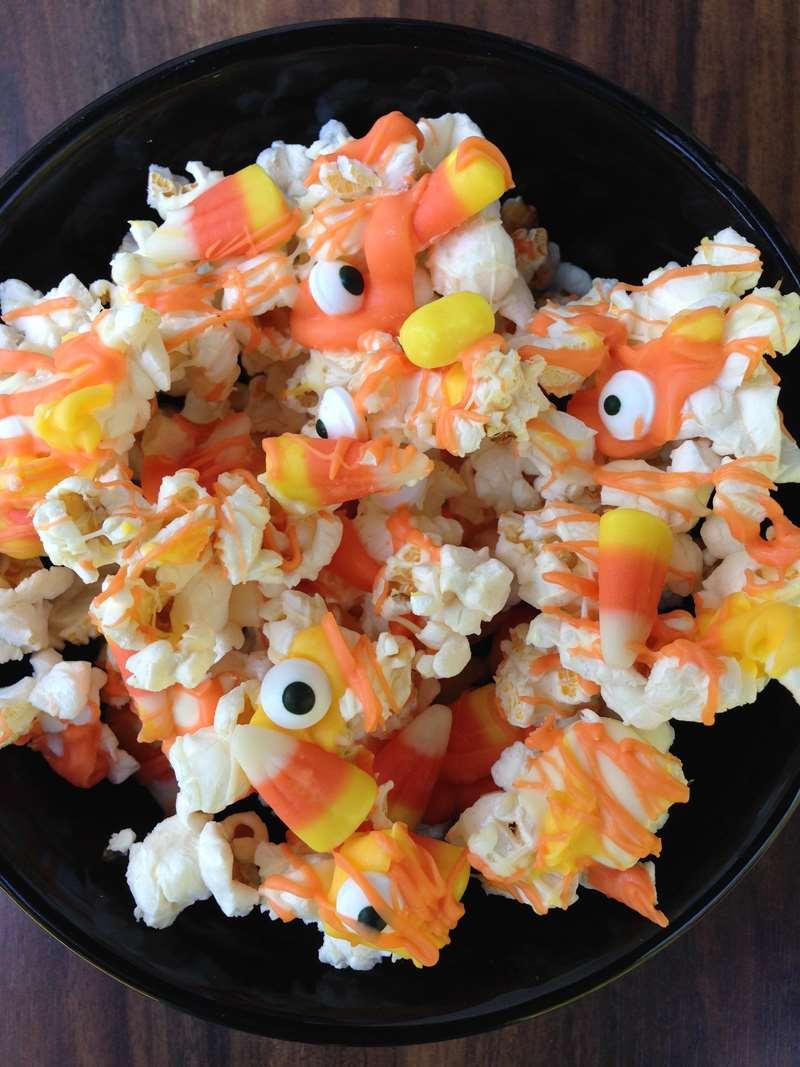 Idea #3: Monster Popcorn Candy Mix This is a super cute and creepy idea from In Katrina s