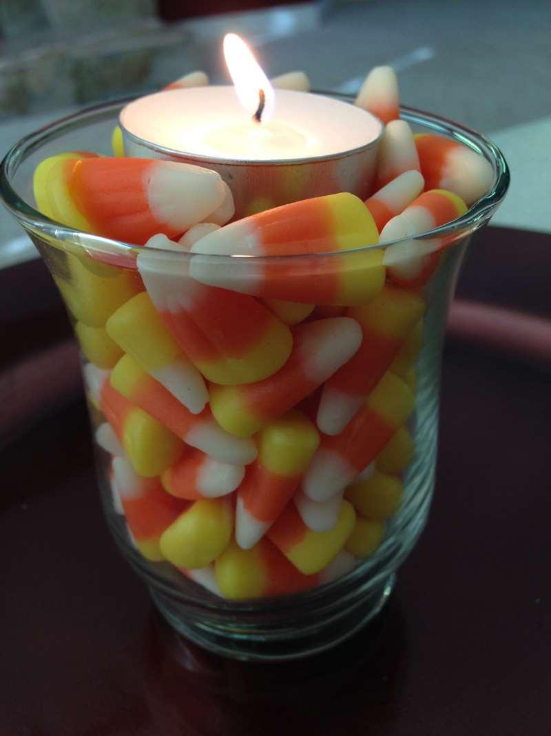 Idea #5: Candy Corn Candle Holders Show your love of candy corn with some colorful and easy-to-make décor.