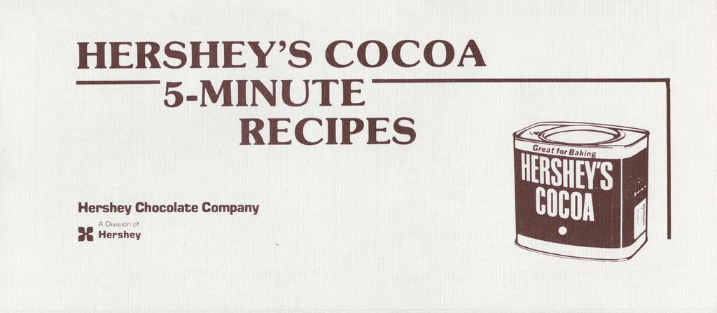 HERSHEY'S COCOA 5-MINUTE RECIPES Hershey